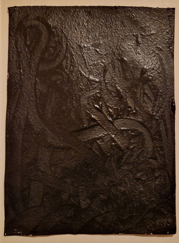 First layer of painting of Darkness by Anand Quinn, Tuamgraney, Ireland