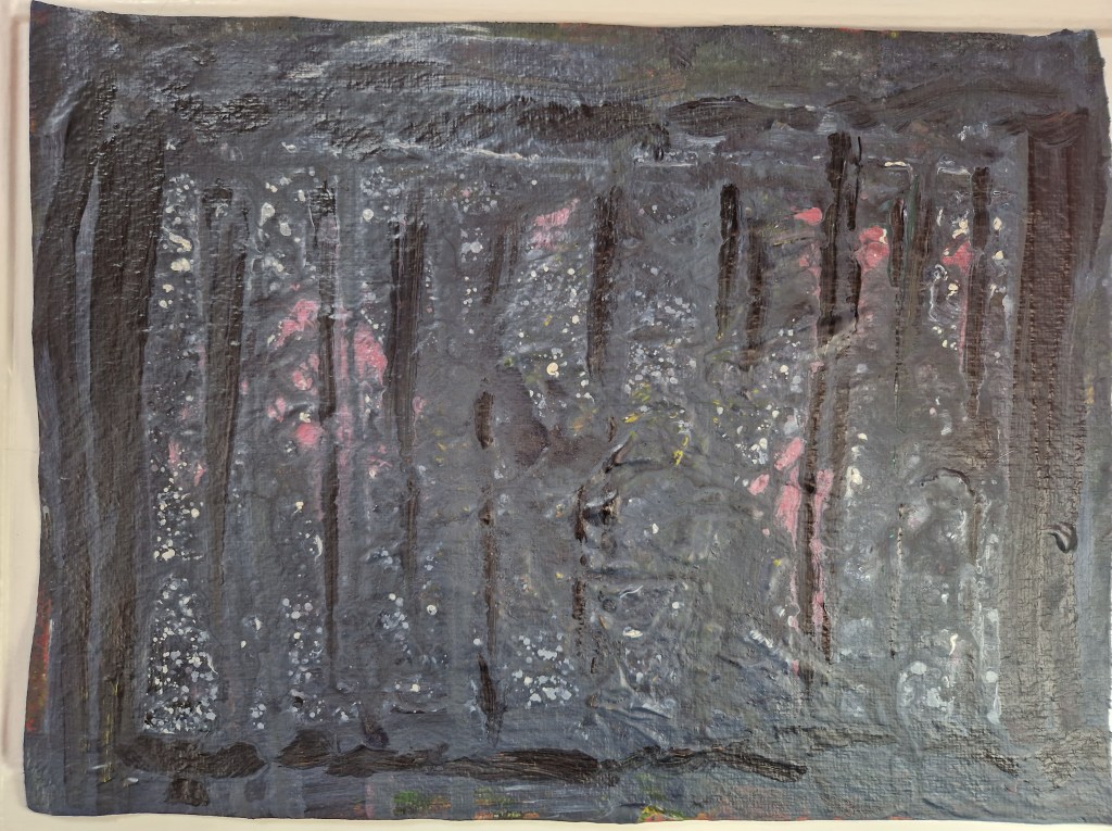 Sixth layer of painting of Fear by Anand Quinn, Tuamgraney, Ireland